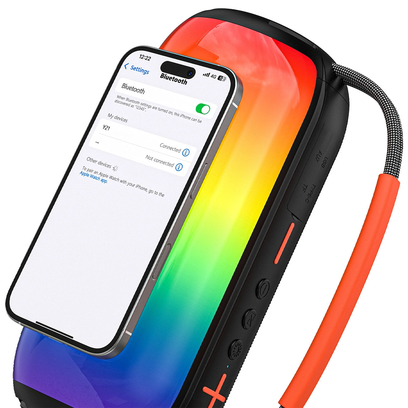 Cassa Portatile Bluetooth Dudao Y21, 2 x 5W, TWS, RGB, Nera