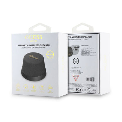 Cassa Portatile Bluetooth Guess Stand Magnetico Script Metallo, 3W, Nera