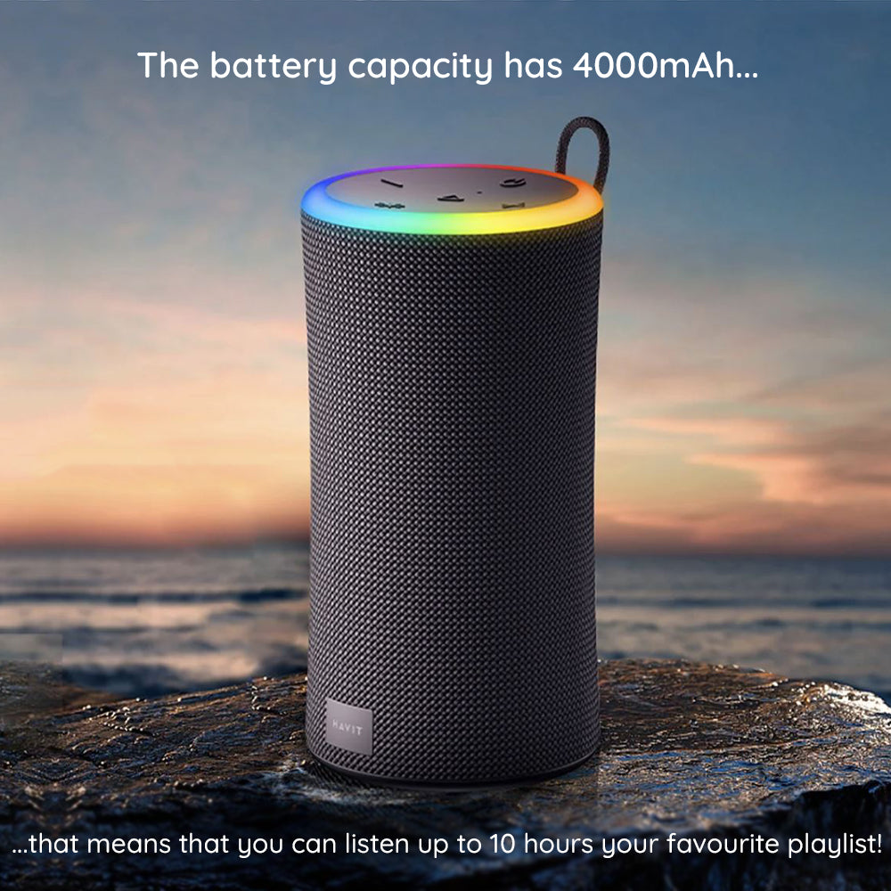 Cassa Portatile Bluetooth HAVIT SK833BT, 2 x 10W, RGB, Impermeabile, Nera