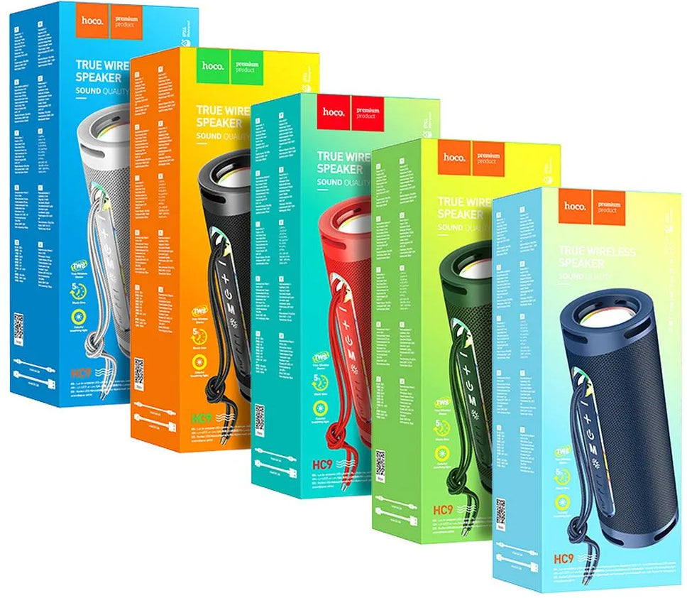 HOCO HC9 Dazzling Pulse Sports Portable Bluetooth Speaker, 10W, TWS, RGB, Blue