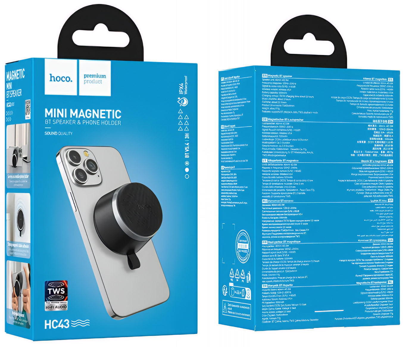 Cassa Portatile Bluetooth HOCO HC43 Mini Magnetica, 8W, TWS, Nera