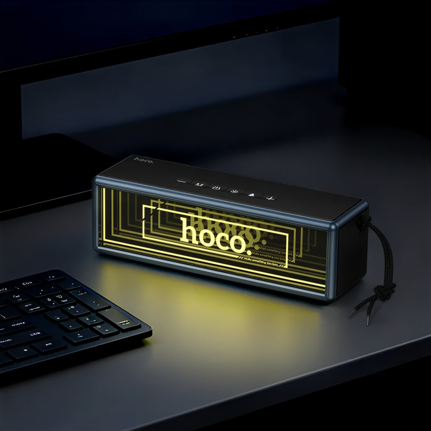 Cassa Portatile Bluetooth HOCO HC40, 2 x 10W, TWS, RGB, Nera