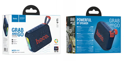 Cassa Portatile Bluetooth HOCO HC31, 10W, TWS, RGB, Impermeabile, Blu Navy
