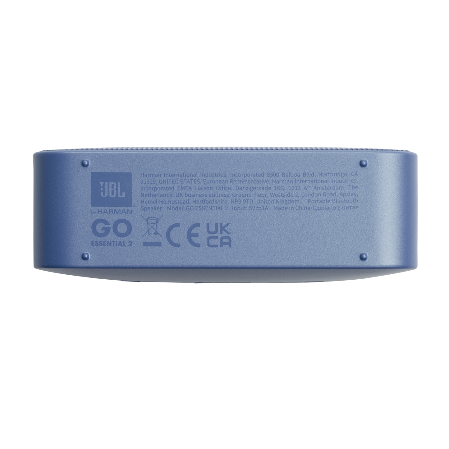 JBL Go Essential 2 Portable Bluetooth Speaker, 3.1W, Pro Sound, Waterproof, Blue JBLGOES2BLUCN