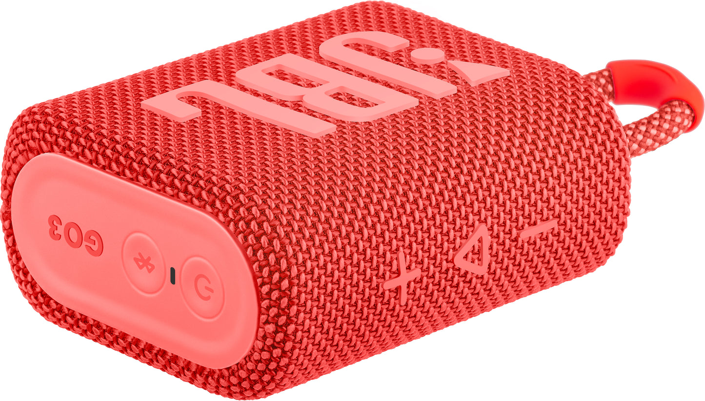 Altoparlante Bluetooth portatile JBL GO 3, 4,2 W, suono professionale, impermeabile, rosa JBLGO3RED