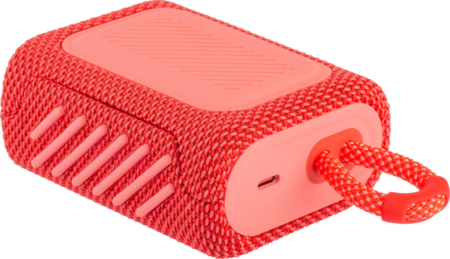 Altoparlante Bluetooth portatile JBL GO 3, 4,2 W, suono professionale, impermeabile, rosa JBLGO3RED