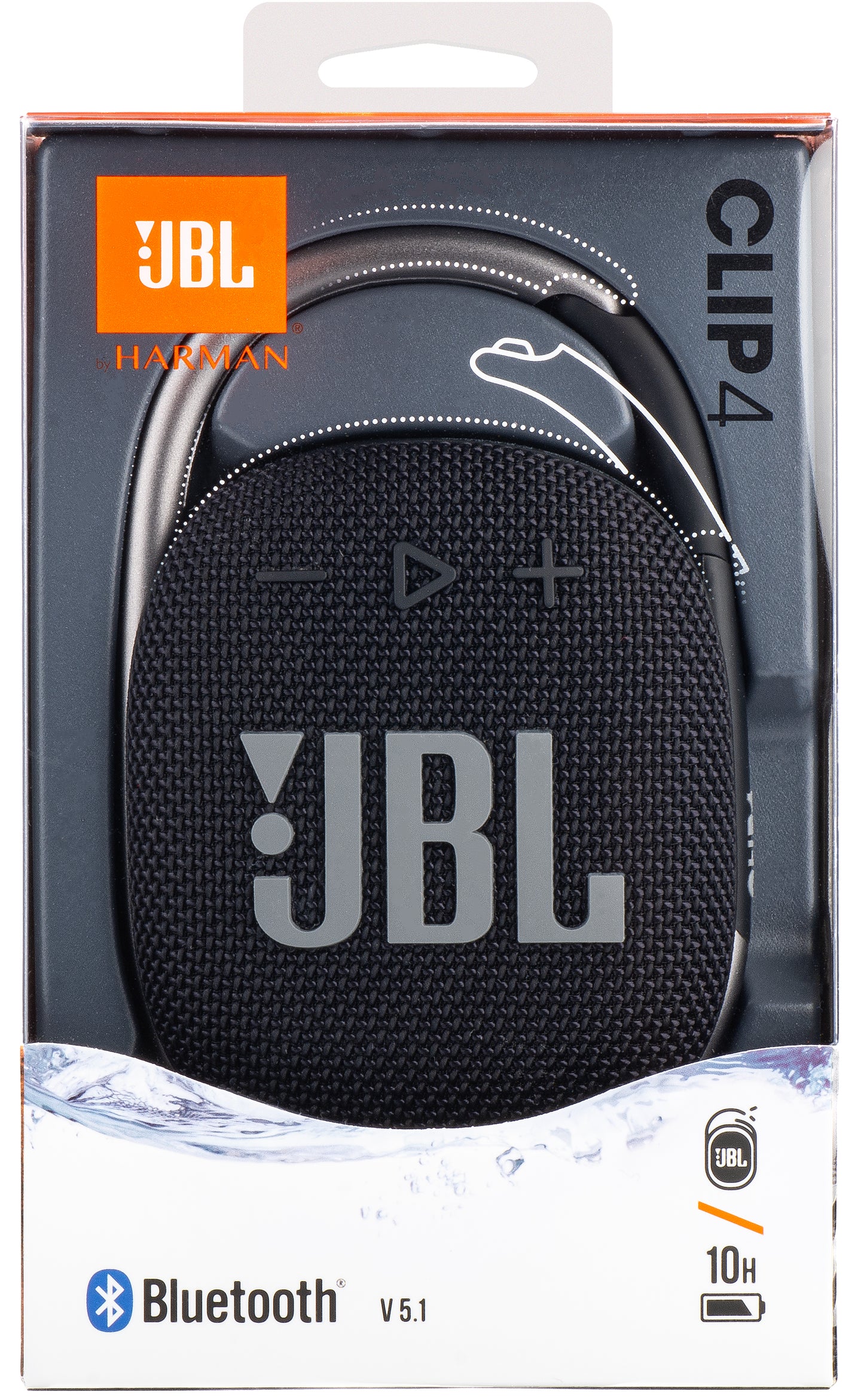 Altoparlante Bluetooth portatile JBL Clip 4, 5W, suono professionale, impermeabile, nero JBLCLIP4BLK