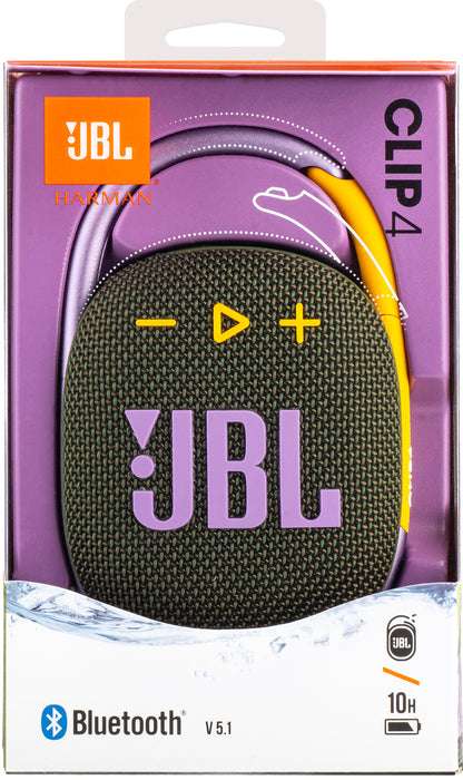 Altoparlante Bluetooth portatile JBL Clip 4, 5W, suono professionale, impermeabile, verde JBLCLIP4GRN