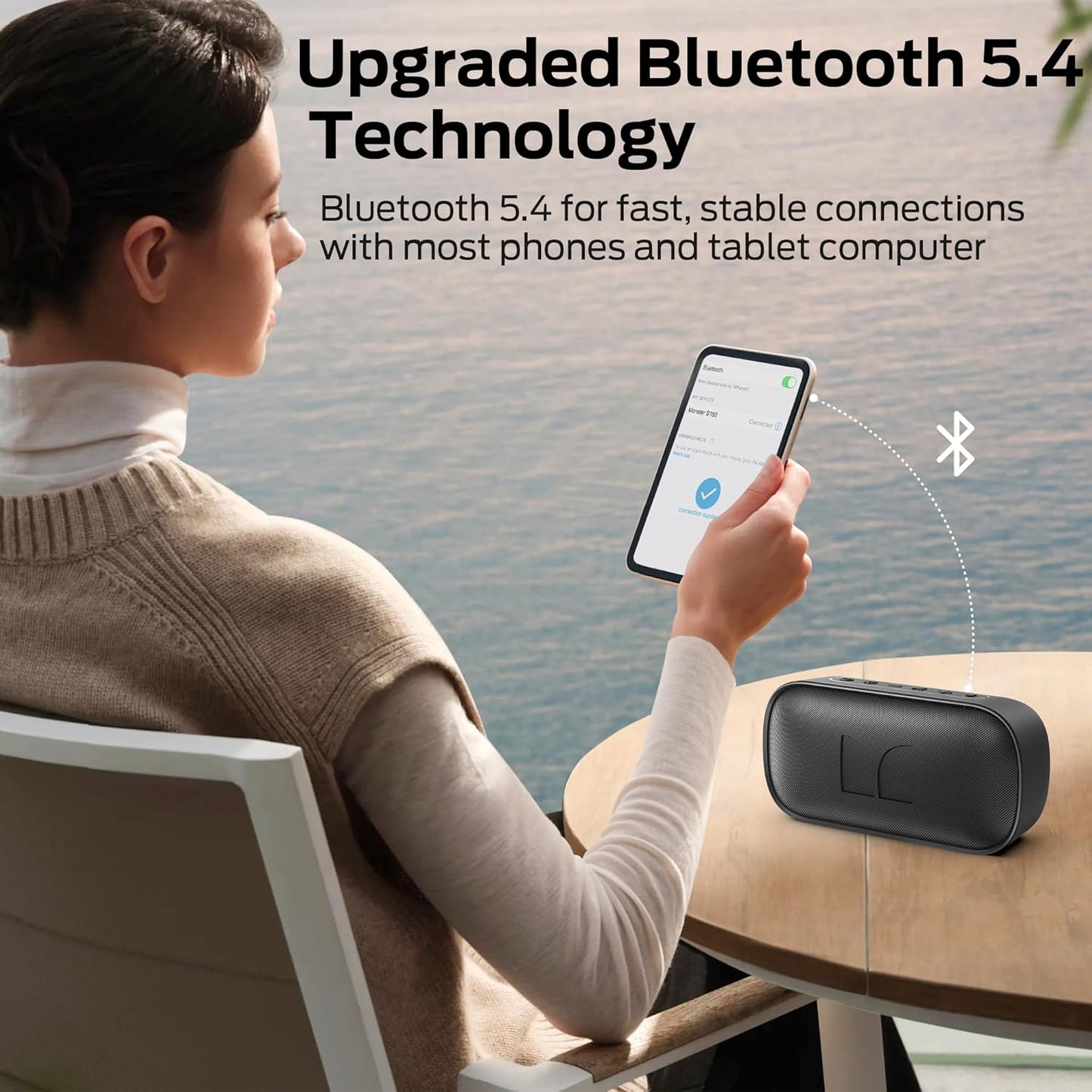 Cassa Portatile Bluetooth Monster S150, 14W, TWS, RGB, Waterproof, Nera