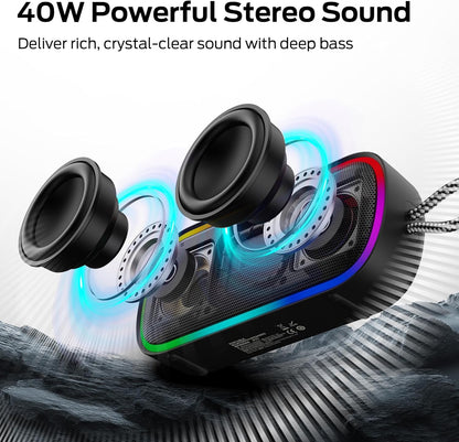 Cassa Portatile Bluetooth Monster S150 Plus, 40W, TWS, RGB, Impermeabile, Nera