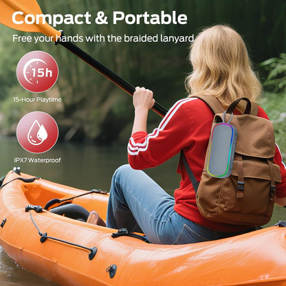 Cassa Portatile Bluetooth Monster S150 Plus, 40W, TWS, RGB, Impermeabile, Crema Chiaro