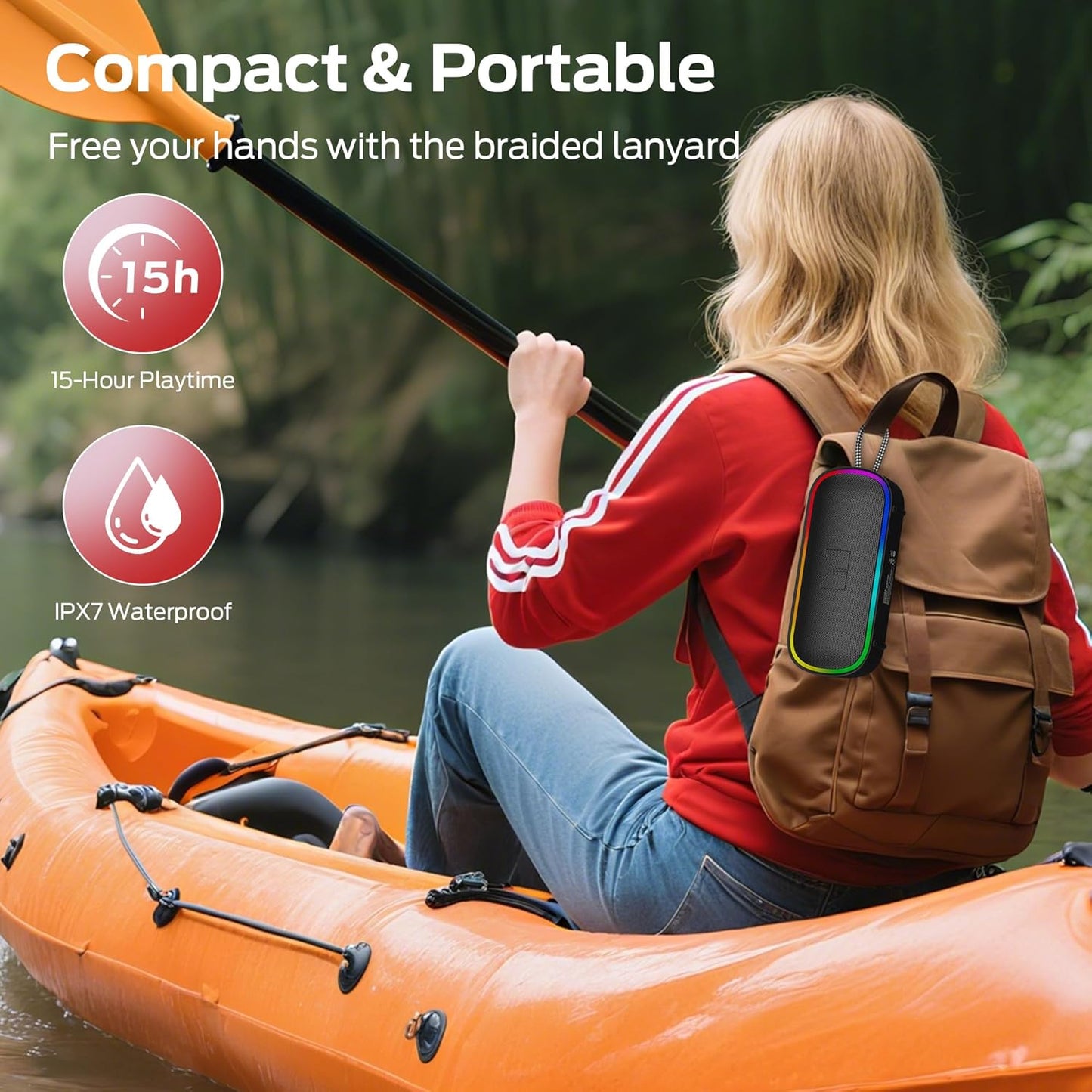 Cassa Portatile Bluetooth Monster S150 Plus, 40W, TWS, RGB, Impermeabile, Nera