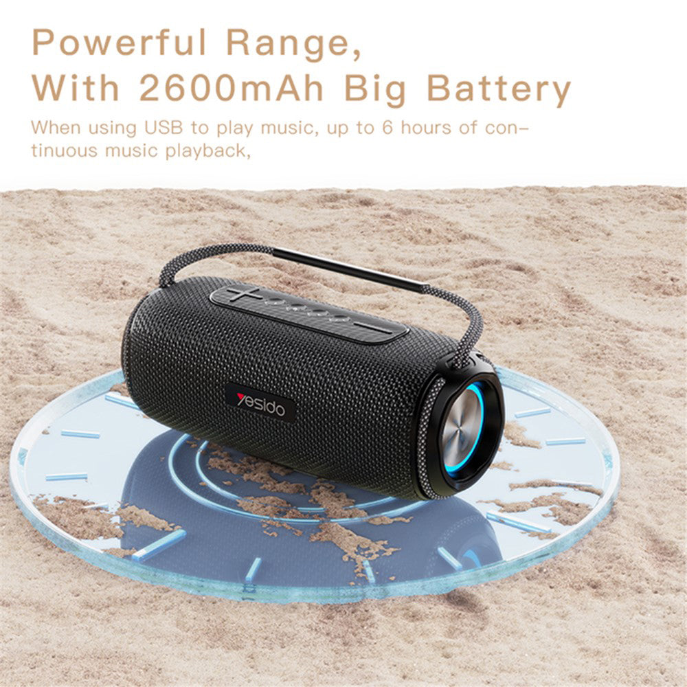 Cassa Portatile Bluetooth Yesido YSW11, 40W, RGB, Impermeabile, Nera