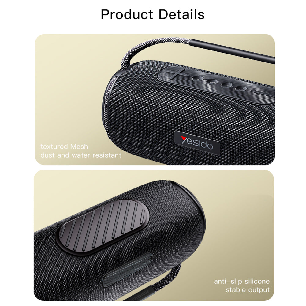 Cassa Portatile Bluetooth Yesido YSW11, 40W, RGB, Impermeabile, Nera
