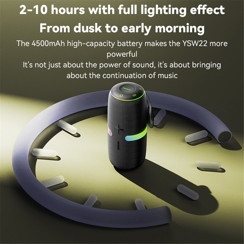 Cassa Portatile Bluetooth Yesido YSW22, 30W, RGB, Impermeabile, Nera