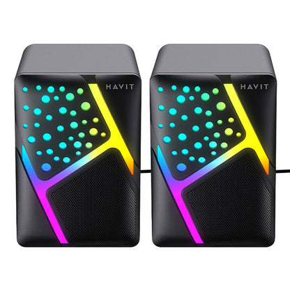 Cassee Gaming HAVIT SK763, 2 x 3W, RGB, USB-A, Nere