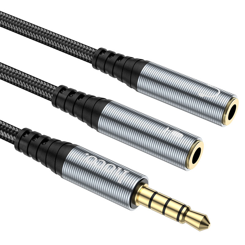 Adattatore Audio 3.5mm - 2 x 3.5mm HOCO UPA21-2, 0.25m, Nero