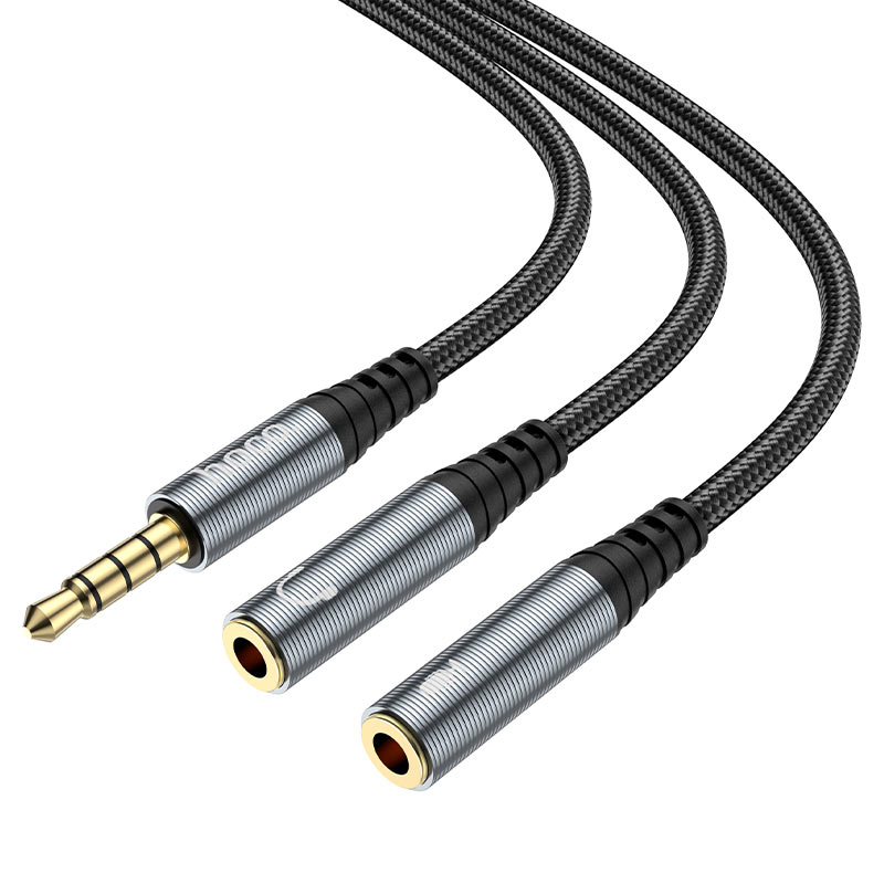Adattatore Audio 3.5mm - 2 x 3.5mm HOCO UPA21-2, 0.25m, Nero