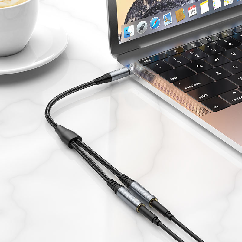 Adattatore Audio 3.5mm - 2 x 3.5mm HOCO UPA21-2, 0.25m, Nero