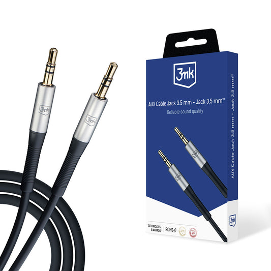 Cavo Audio 3.5mm - 3.5mm 3MK, 1m, Nero