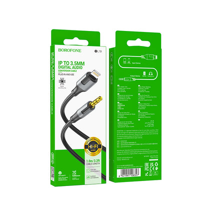 Cavo Audio Lightning - 3.5mm Borofone BL19 Creator, 1m, Nero