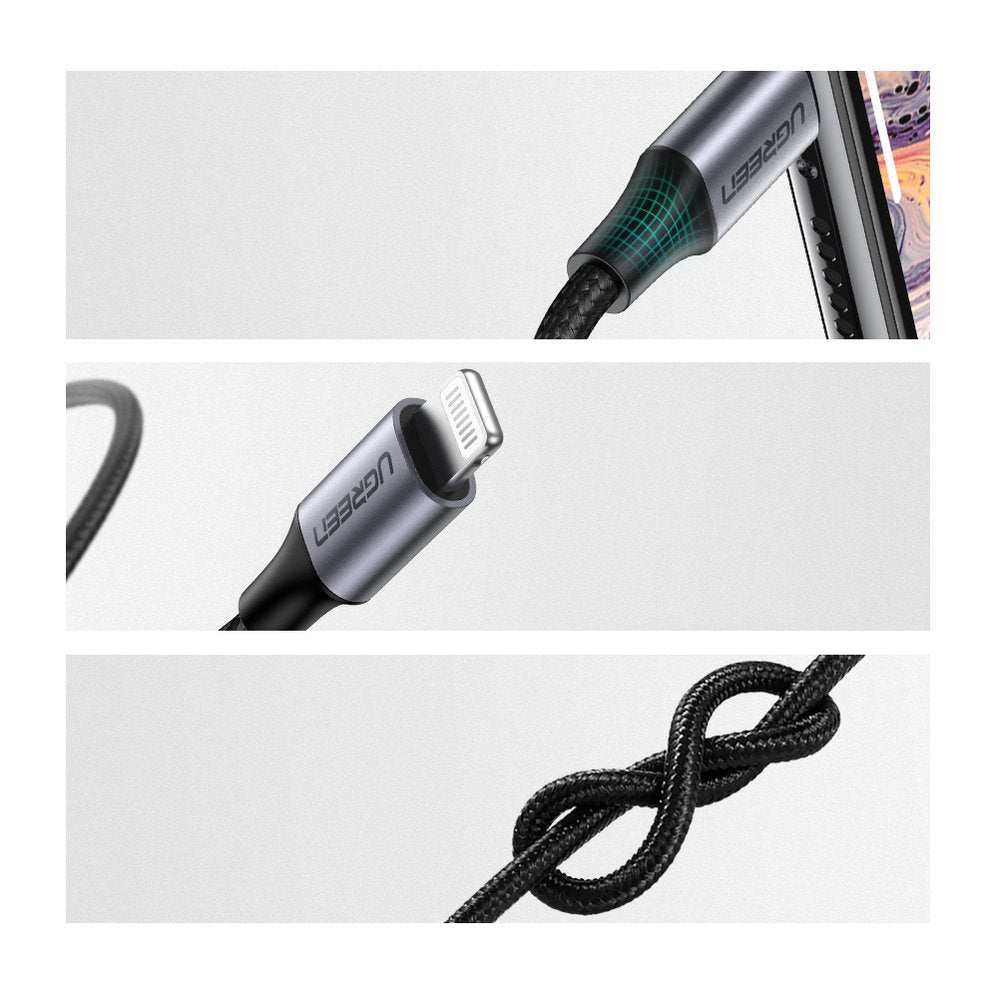 Cavo Audio Lightning - 3.5mm UGREEN US315 (70509), 1m, Nero