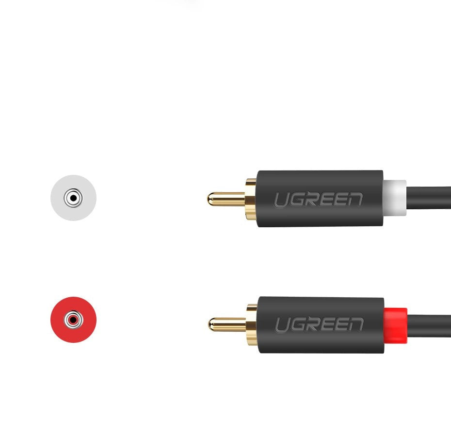Cavo Audio UGREEN AV104, 2 x RCA - 2 x RCA, 2m, Nero