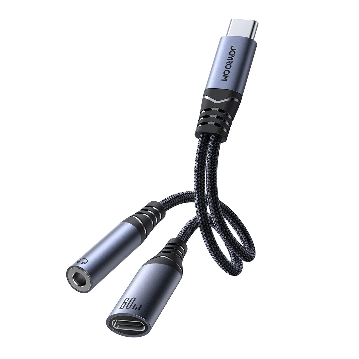 Cavo Audio USB-C - 3.5mm / USB-C Joyroom SY-C02, 0.14m, Nero