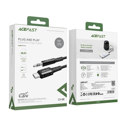 Cavo Audio USB-C - 3.5mm Acefast C1-08, 1.2m, Nero