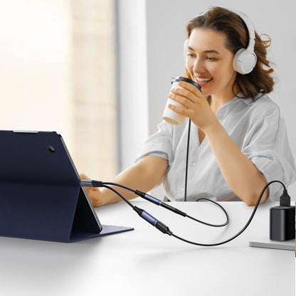 Cavo Audio USB-C - 3.5mm / USB-C Joyroom SY-C02, 0.14m, Nero