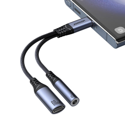 Cavo Audio USB-C - 3.5mm / USB-C Joyroom SY-C02, 0.14m, Nero