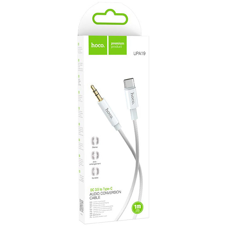 Cavo Audio USB-C - 3.5mm HOCO UPA19, 1m, Argento