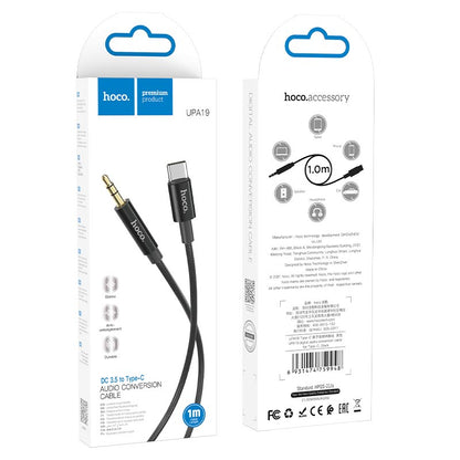 Cavo Audio USB-C - 3.5mm HOCO UPA19, 1m, Nero