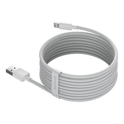 Cavo dati e ricarica USB-A - Lightning Baseus Simple Wisdom, 18W, 1,5m, set di 2 pezzi, bianco TZCALZJ-02