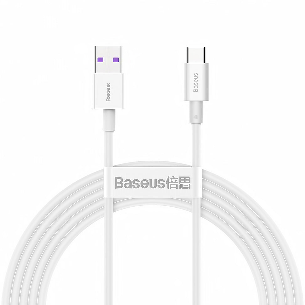 Cavo dati e ricarica USB-A - USB-C Baseus Serie Superior, 66W, 2m, bianco CATYS-A02