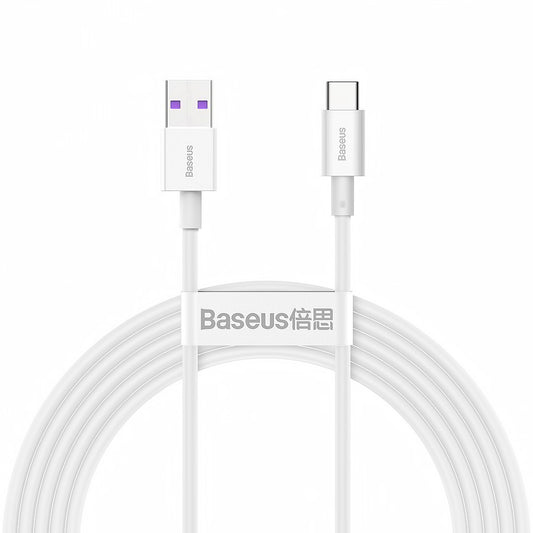 Cavo dati e ricarica USB-A - USB-C Baseus Serie Superior, 66W, 2m, bianco CATYS-A02