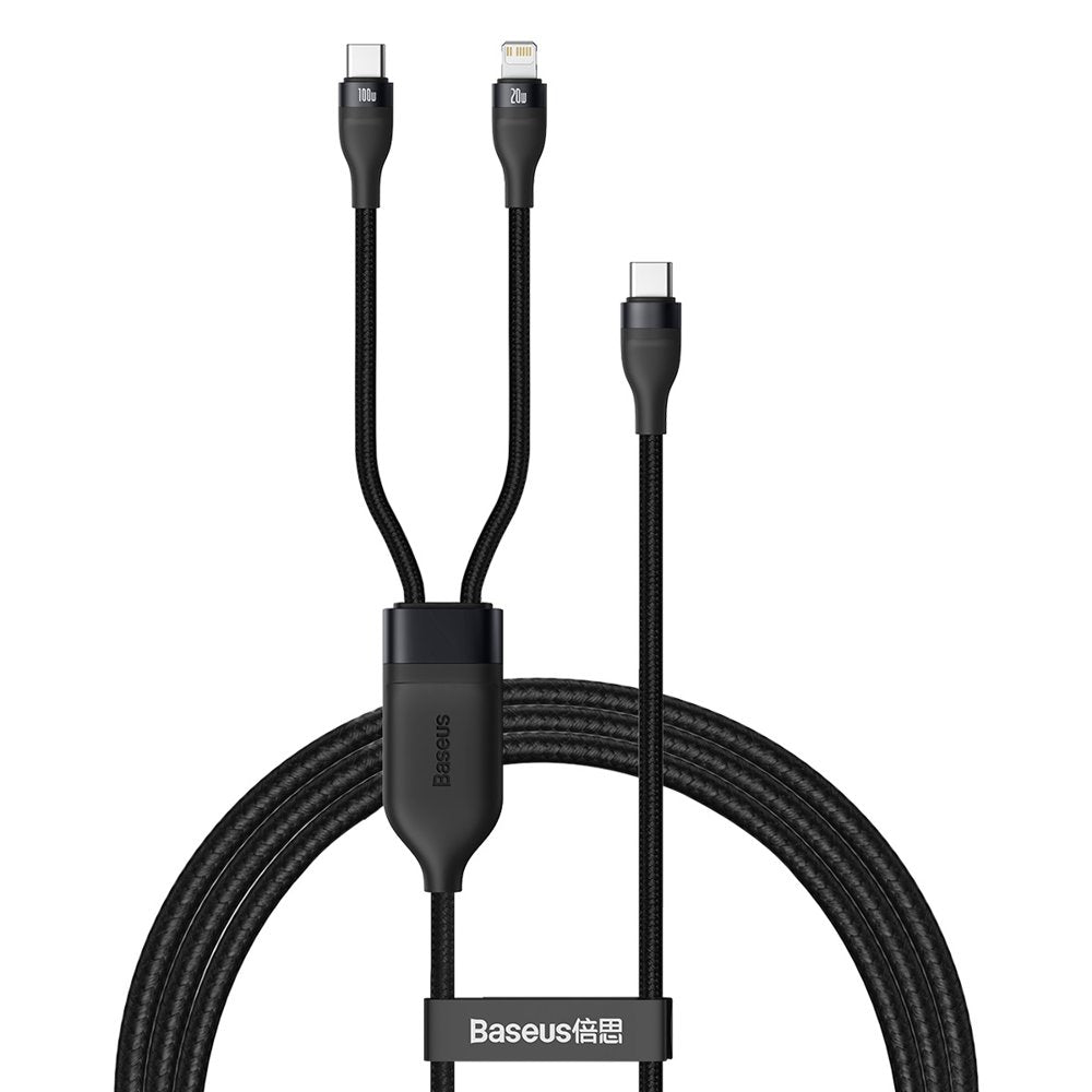 Cavo Dati e Ricarica USB-C - Lightning / USB-C Baseus Flash Series 2in1, 100W, 1.2m, Nero CA1T2-F01