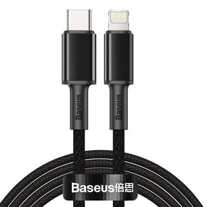 Cavo dati e ricarica USB-C - Lightning intrecciato ad alta densità di Baseus, 20W, 2 m, nero CATLGD-A01