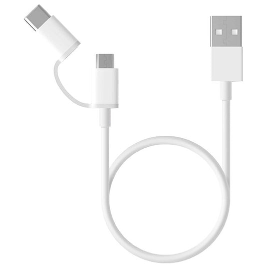 Cavo dati e ricarica USB-A - microUSB / USB-C Xiaomi Mi 2in1, 18W, 0,3 m, bianco SJV4083TY