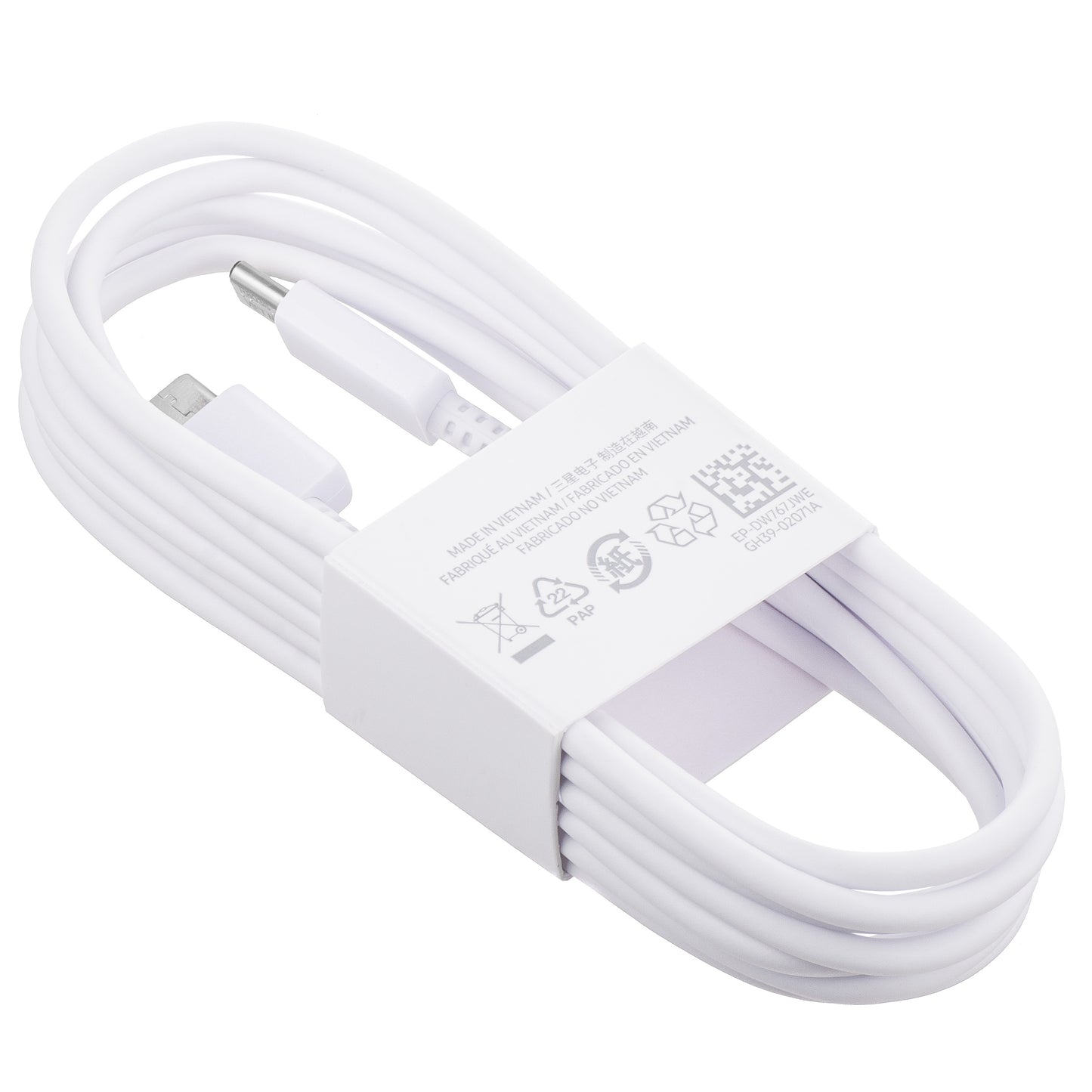 Cavo dati e ricarica USB-C - USB-C Samsung EP-DW767JWE, 25W, 1,8 m, bianco GP-TOU021RFCWWW