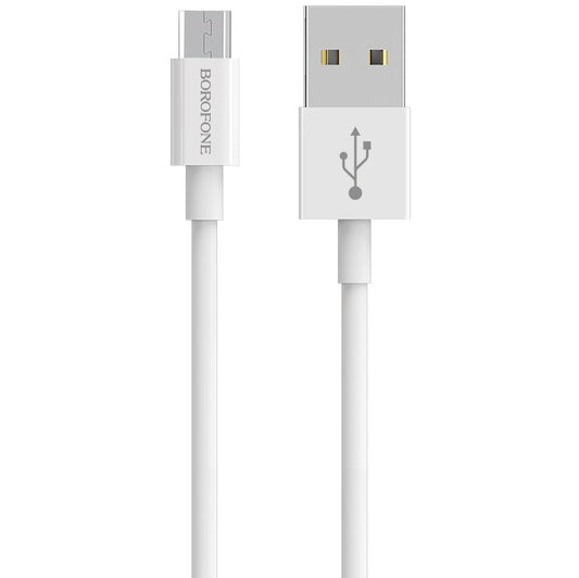 Cavo dati e ricarica USB-A - microUSB Borofone Bloom BX22, 18W, 1m, bianco