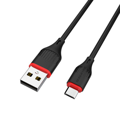 Cavo dati e ricarica USB-A - microUSB Borofone Enjoy BX17, 18W, 1m, nero