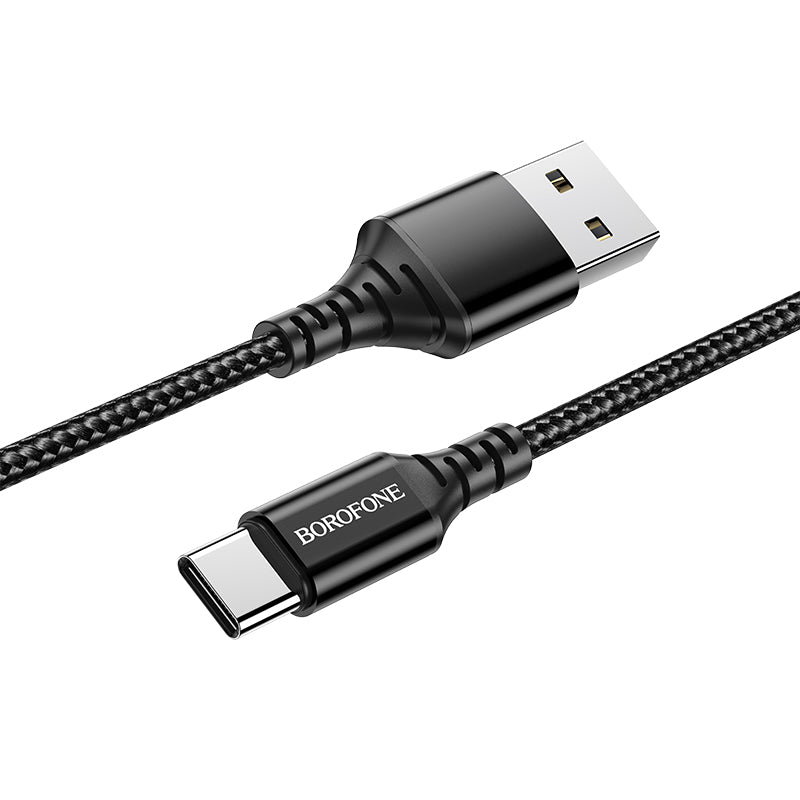 Cavo dati e ricarica da USB-A a USB-C Borofone BX54 ultra luminoso, 18W, 1m, nero