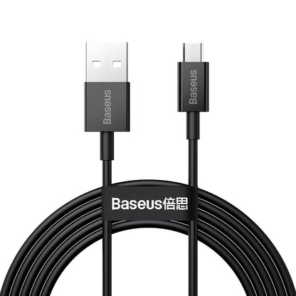 Cavo dati e ricarica da USB-A a microUSB della serie Superior di Baseus, 18W, 2m, nero CAMYS-A01 