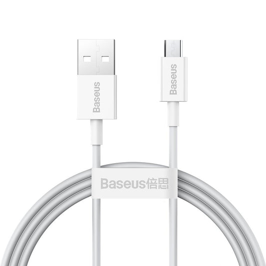 Cavo dati e ricarica USB-A - microUSB Baseus Serie Superior, 18W, 1m, bianco CAMYS-02