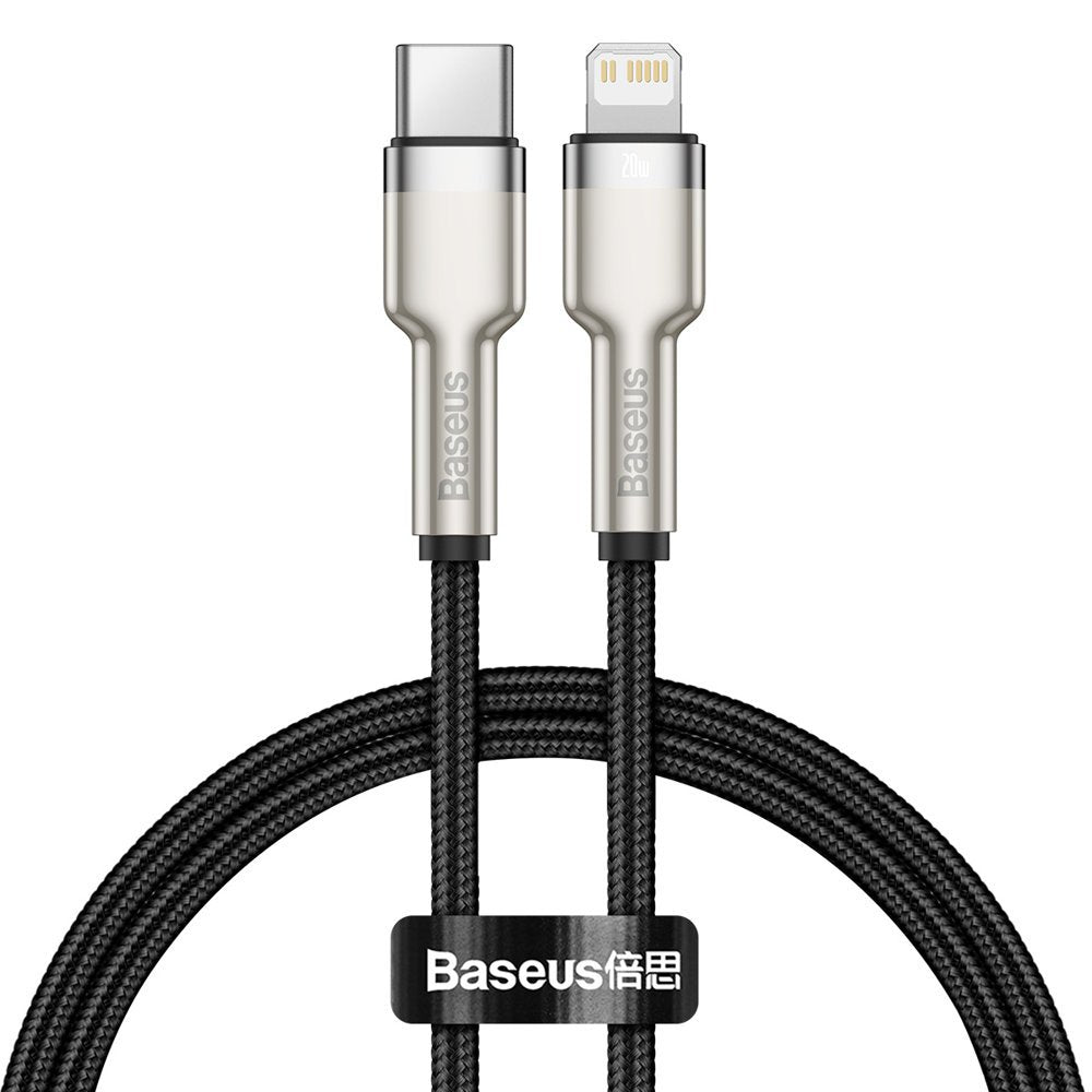 Cavo USB-C - Lightning per dati e ricarica Baseus Cafule Metal Series, 20W, 0,25m, nero CATLJK-01 