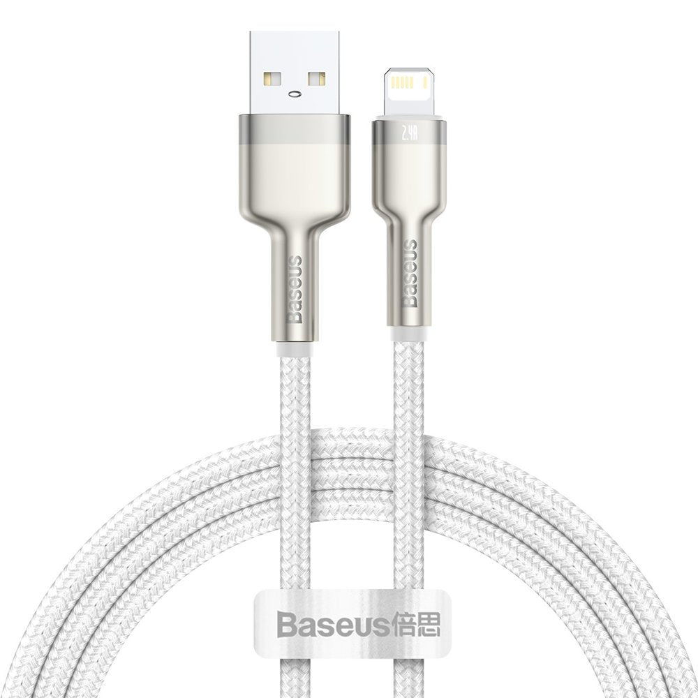 Cavo dati e ricarica USB-A - Lightning Baseus Cafule Metal Series, 18W, 1m, bianco CALJK-A02