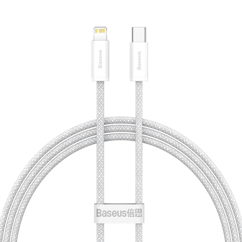 Cavo di ricarica rapida dinamica USB-C - Lightning Baseus per dati e ricarica, 20 W, 1 m, bianco CALD000002