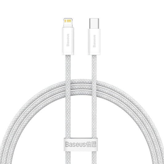 Cavo di ricarica rapida dinamica USB-C - Lightning Baseus per dati e ricarica, 20 W, 1 m, bianco CALD000002