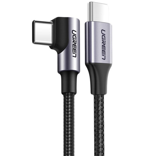 Cavo dati e ricarica USB-C - USB-C UGREEN US255 USB-C angolato, 60W, 1m, grigio